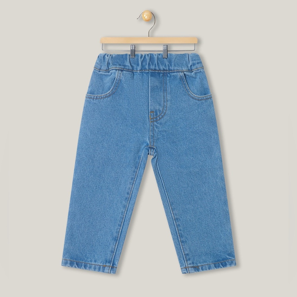 Kids 4T Elastic-Waist Denim Jeans - light Blue